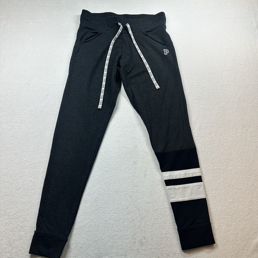 PINK Victoria's Secret Campus Leggings Bling Gray Sz M Yoga Pants Athletic